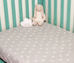 Organic Baby Crib Fitted Sheet-Xoxo Gray