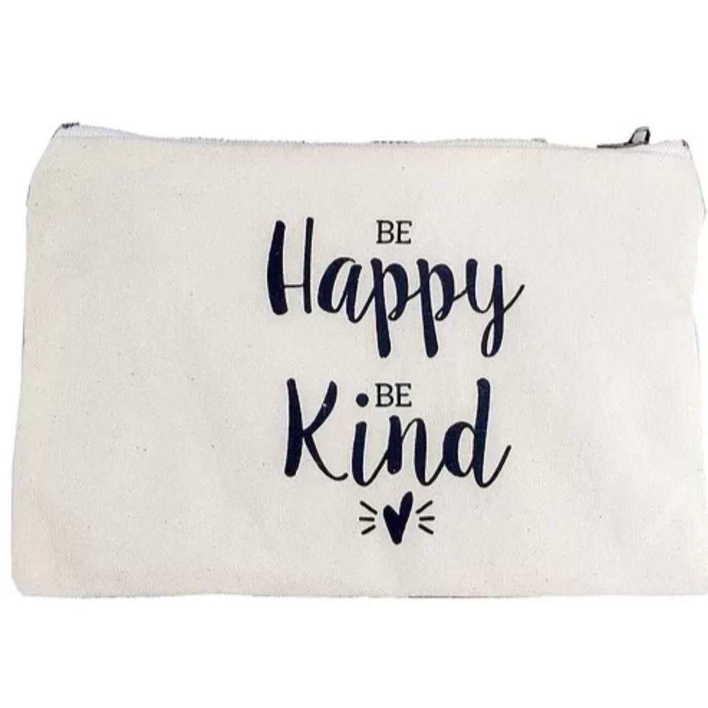 Be happy be kind cosmetic bag