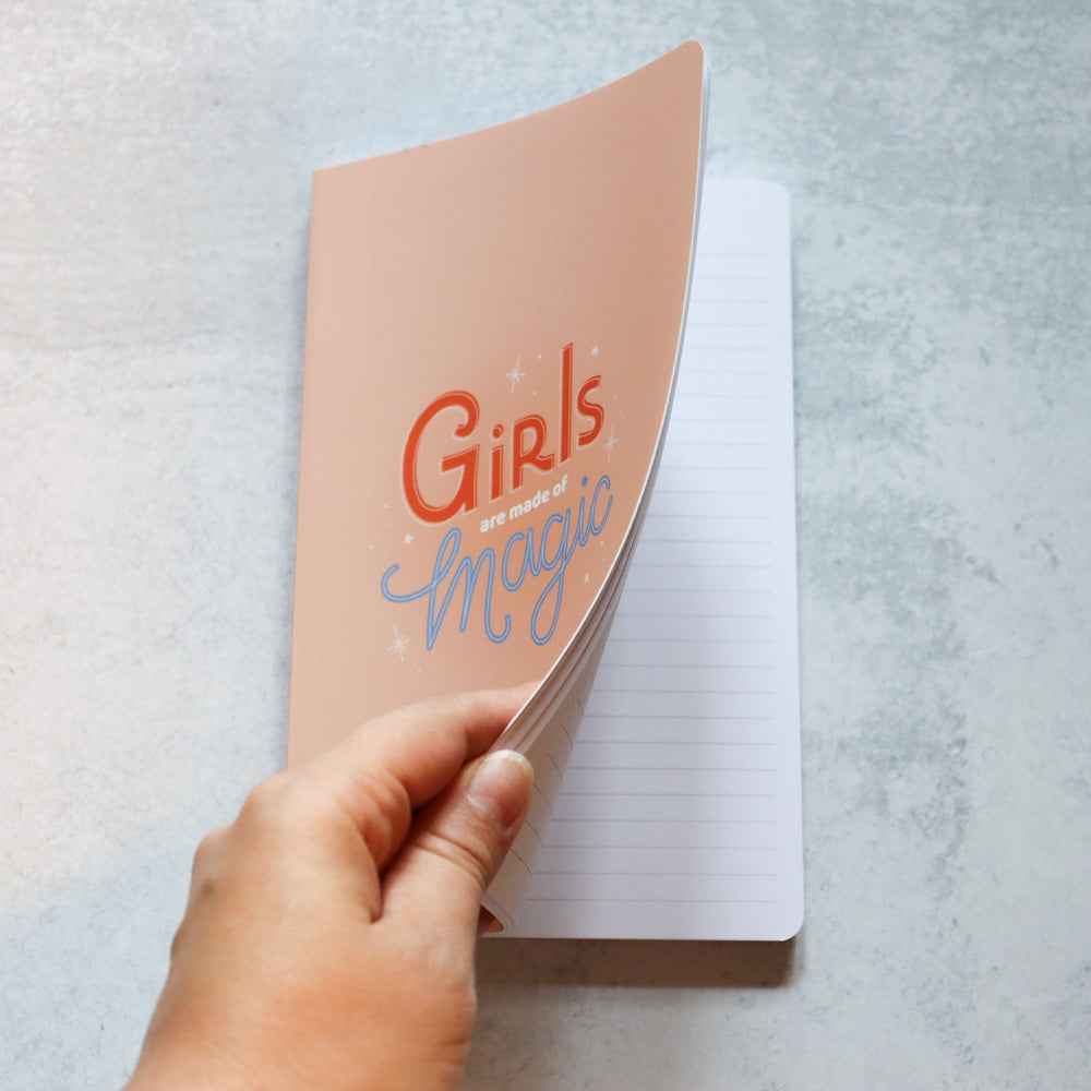"Girls are made of magic" Inspirational Lined Notebook