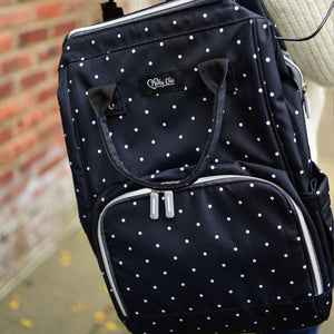 The Fashionista Mommy Bag (Black Polka)