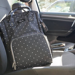 The Fashionista Mommy Bag (Black Polka)