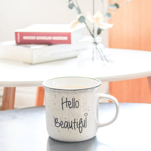 ‘Hello Beautiful’ Sparkles 14oz Coffee Mug