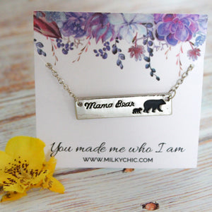 Silver Mama Bear Necklace