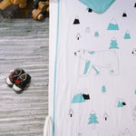 North Pole Toddler Summer Jersey Blanket (Aqua)