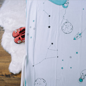 Outer Space Toddler Summer Jersey Blanket (Aqua)