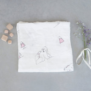 Pink Bamboo Muslin Swaddle blanket (Pack of 2)