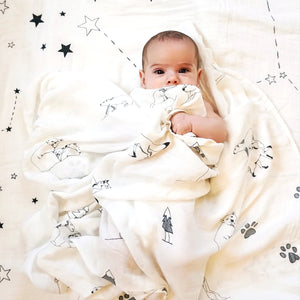Monochrome Bamboo Muslin Swaddle blanket (Pack of 2)